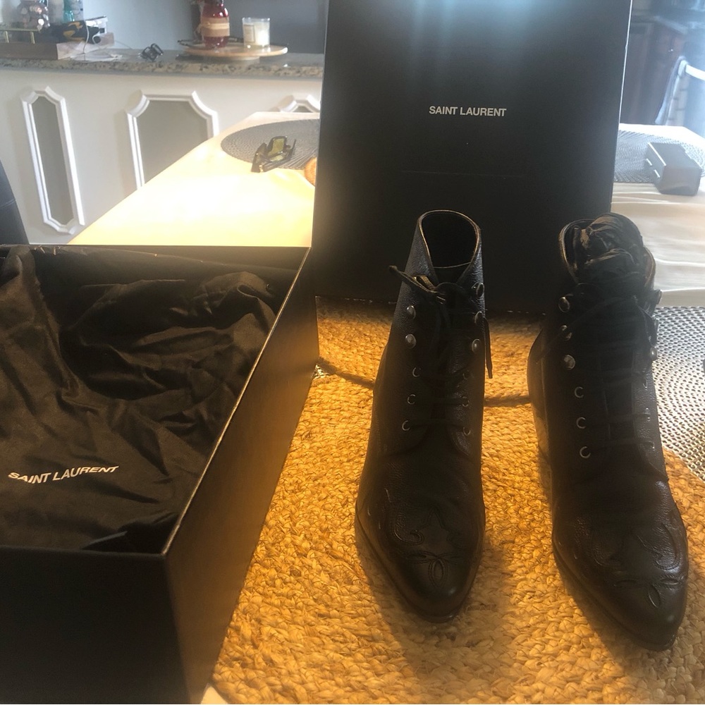 Saint laurent Rebecca age leather booties. Brand new w/ box and dustbags. Sz 36